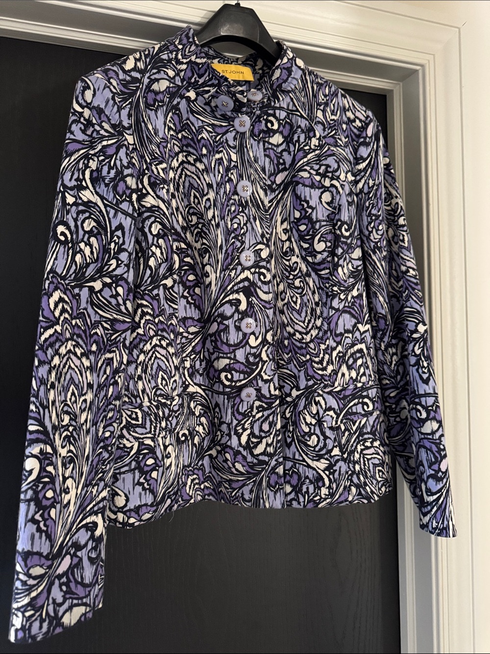 St. John Purple Paisley Jacket - size Large